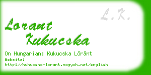 lorant kukucska business card