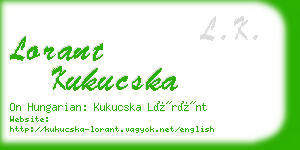 lorant kukucska business card